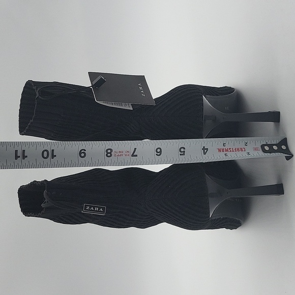 1029- Zara Women's Fabric Strech Socks Ankle Boots Size 8 NWT - Picture 5 of 9